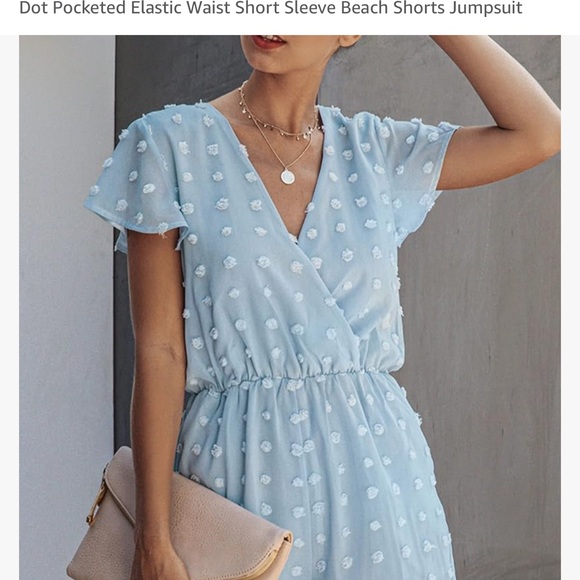 NWT BTFBM V Neck Swiss Dot Romper - Picture 11 of 11